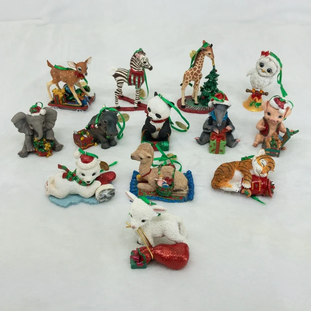 Danbury Mint Baby Animal Christmas Ornament 13pc Set Cute Holiday Figurines New